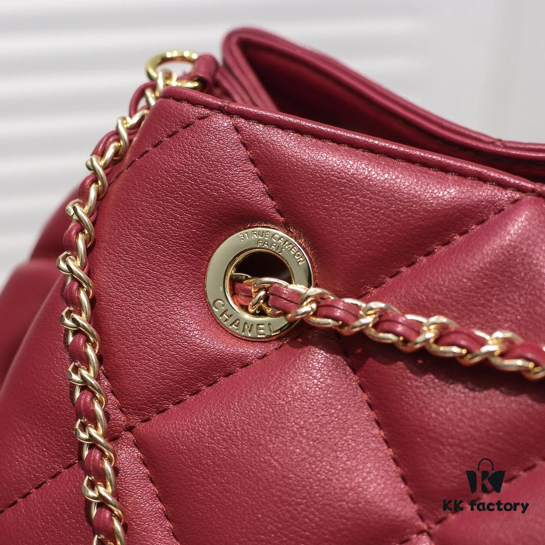 69305661f09edb6de4c4f40b Large CHANEL 2020 New Arrival Double C Chain Drawstring Mini Bucket Bag