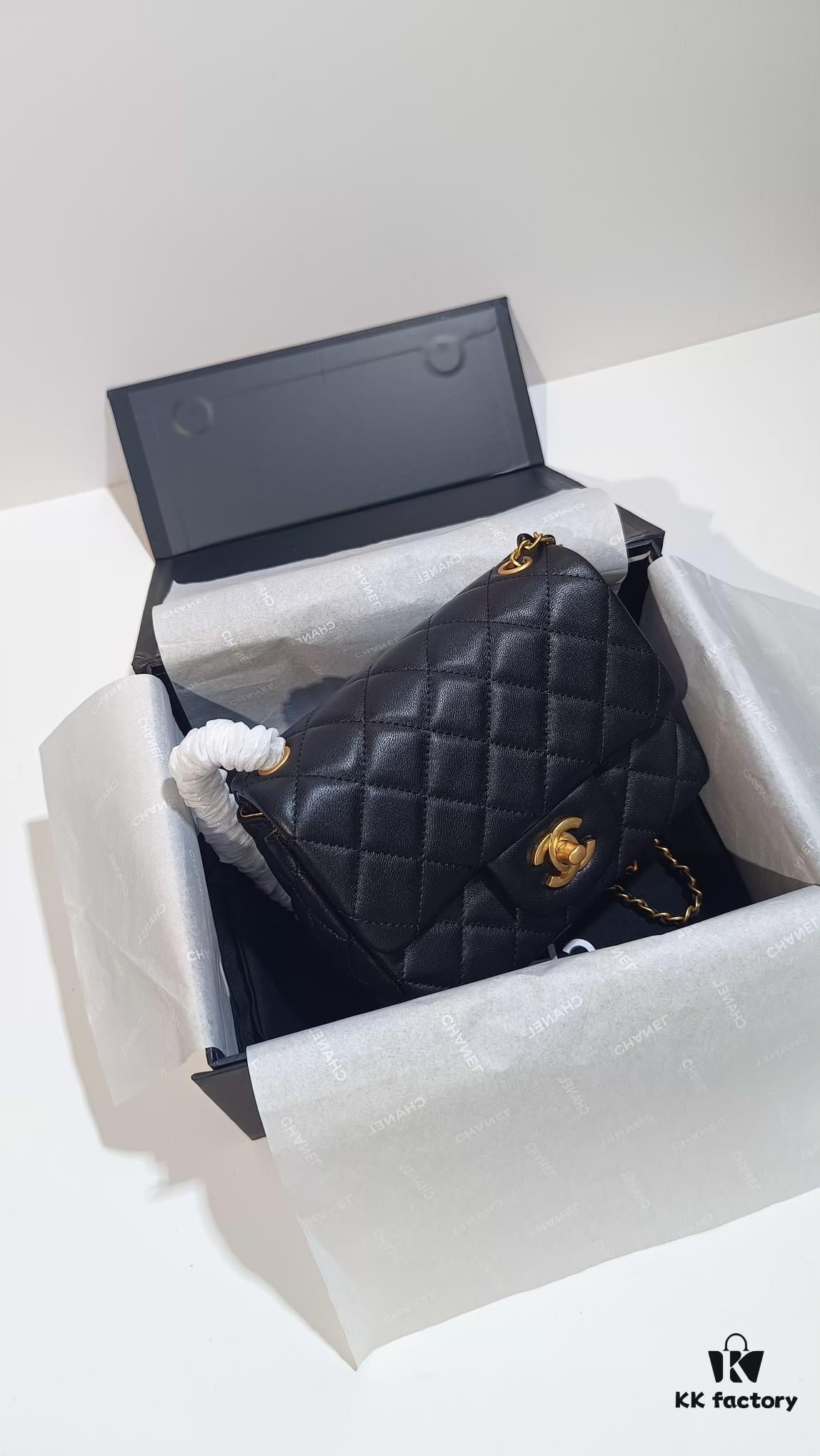 693056abf09edb6de4c4f48b CHANEL France Boutique Collection Metal CF Bag with Golden Beads - Large and Small Sizes