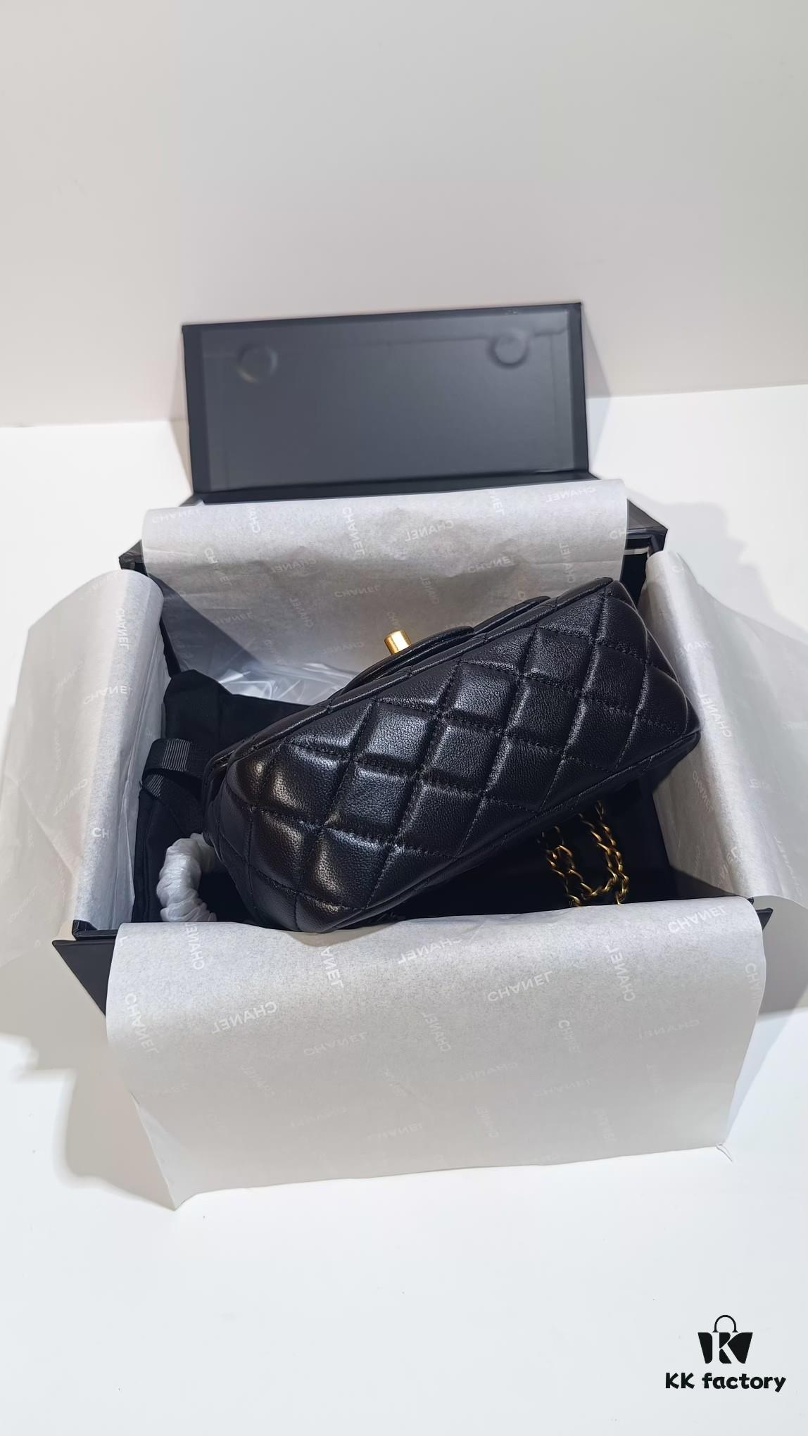 693056aff09edb6de4c4f492 CHANEL France Boutique Collection Metal CF Bag with Golden Beads - Large and Small Sizes