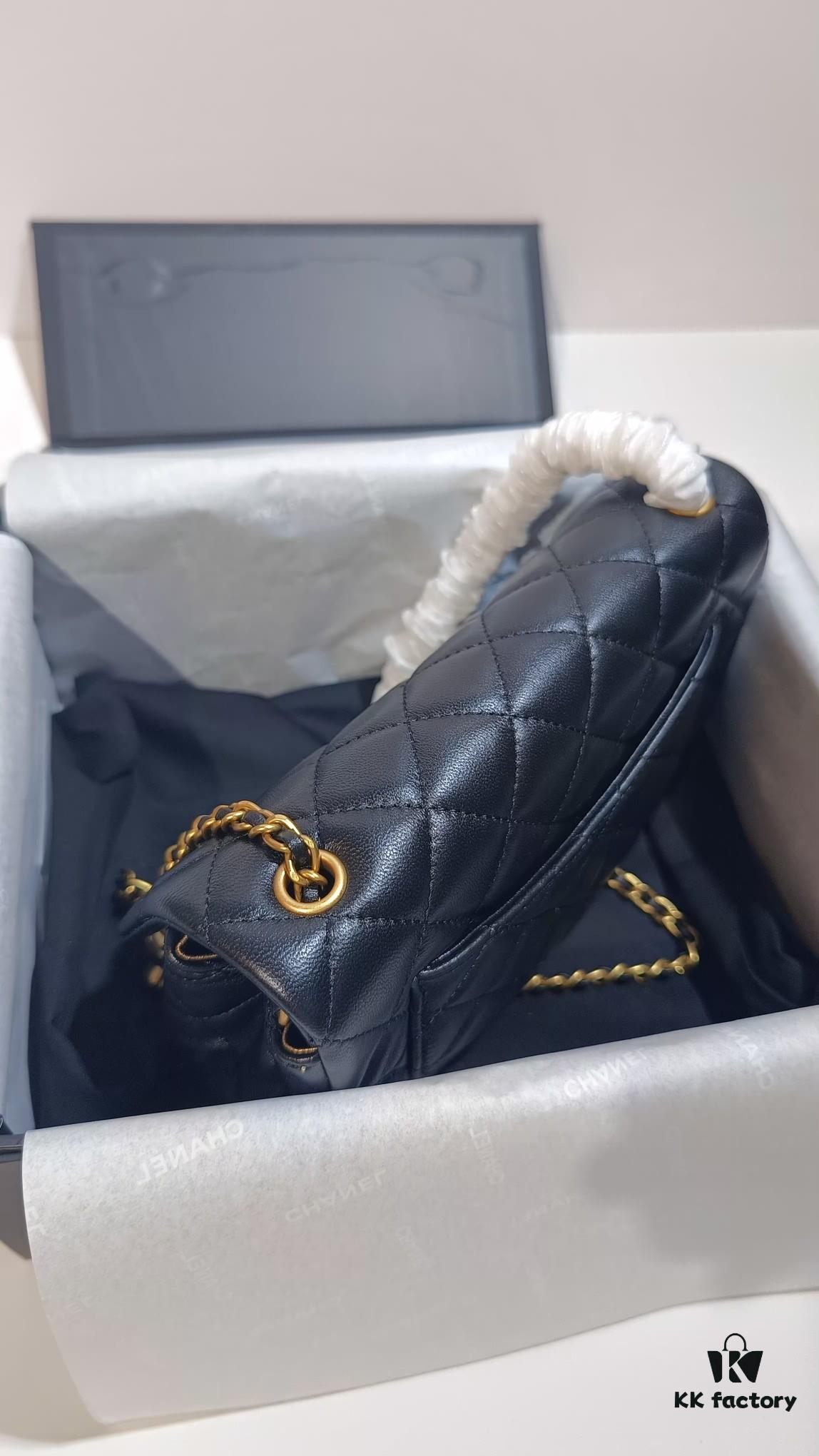693056b2f09edb6de4c4f495 CHANEL France Handcrafted Luxury Metal CF Bag with Golden Beads - Large and Small Sizes Available