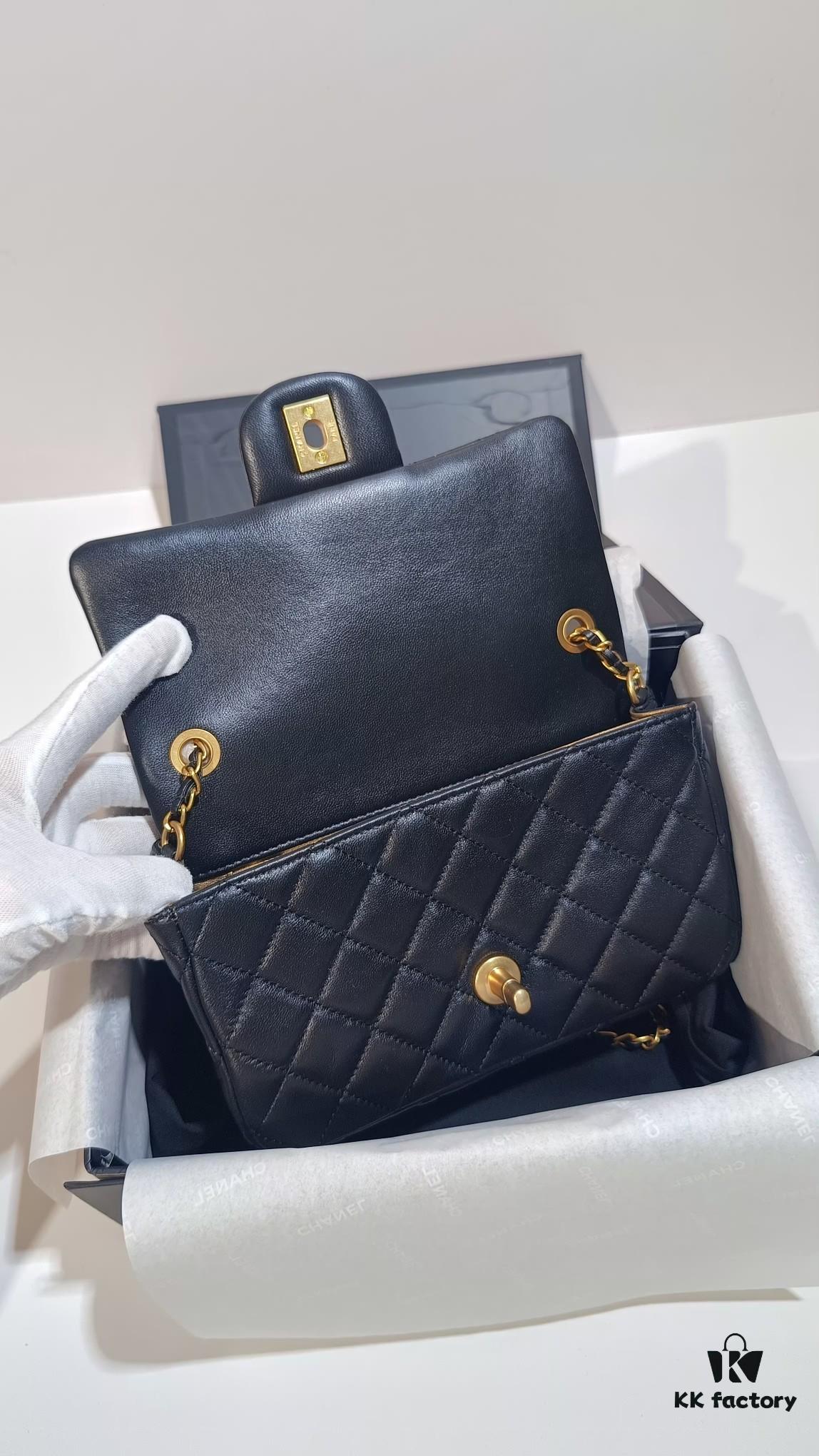 693056b6f09edb6de4c4f49a CHANEL France Handcrafted Luxury Metal CF Bag with Golden Beads - Large and Small Sizes Available