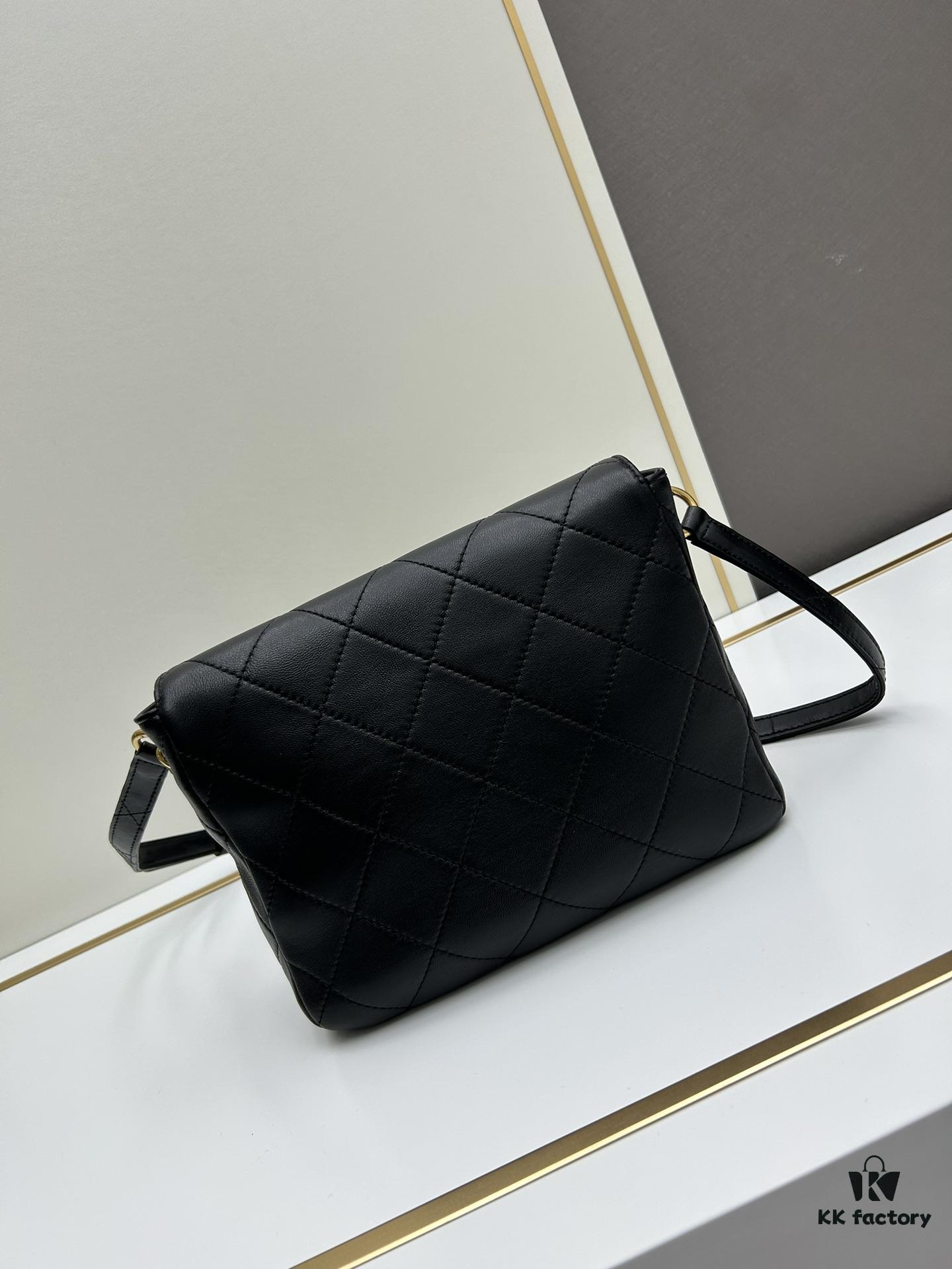 69305707f09edb6de4c4f4f2 Upgraded Lamb Skin 24P 👑 Chanel 24P This Season's Dark Horse Hobo Hippie Bag