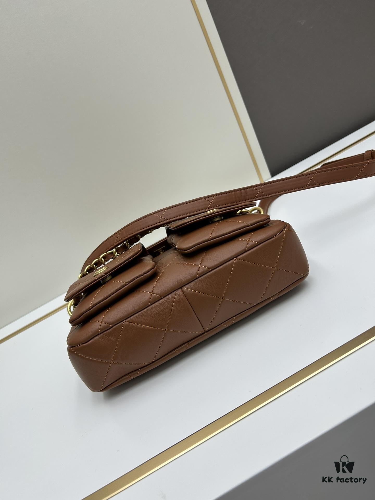 6930570cf09edb6de4c4f4f7 Upgraded Lamb Skin 24P 👑 Chanel 24P This Season's Dark Horse Hobo Hippie Bag