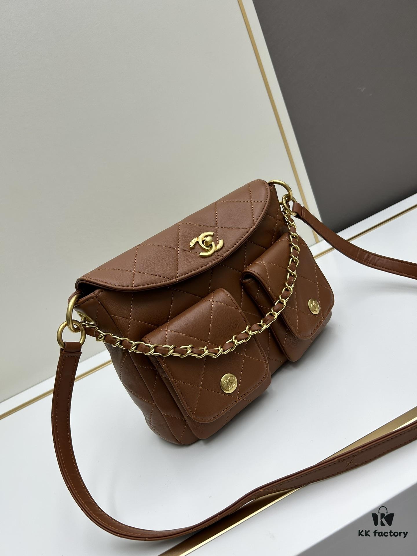 6930570cf09edb6de4c4f4f8 Upgraded Lamb Skin 24P 👑 Chanel 24P This Season's Dark Horse Hobo Hippie Bag