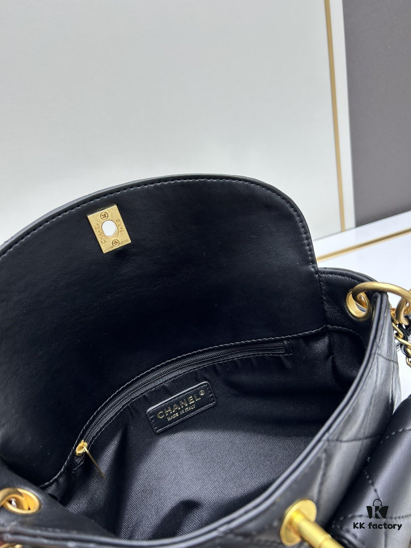 6930572cf09edb6de4c4f52b Upgraded Lamb Skin 24P 👑 Chanel 24P This Season's Dark Horse Hobo Hippie Bag