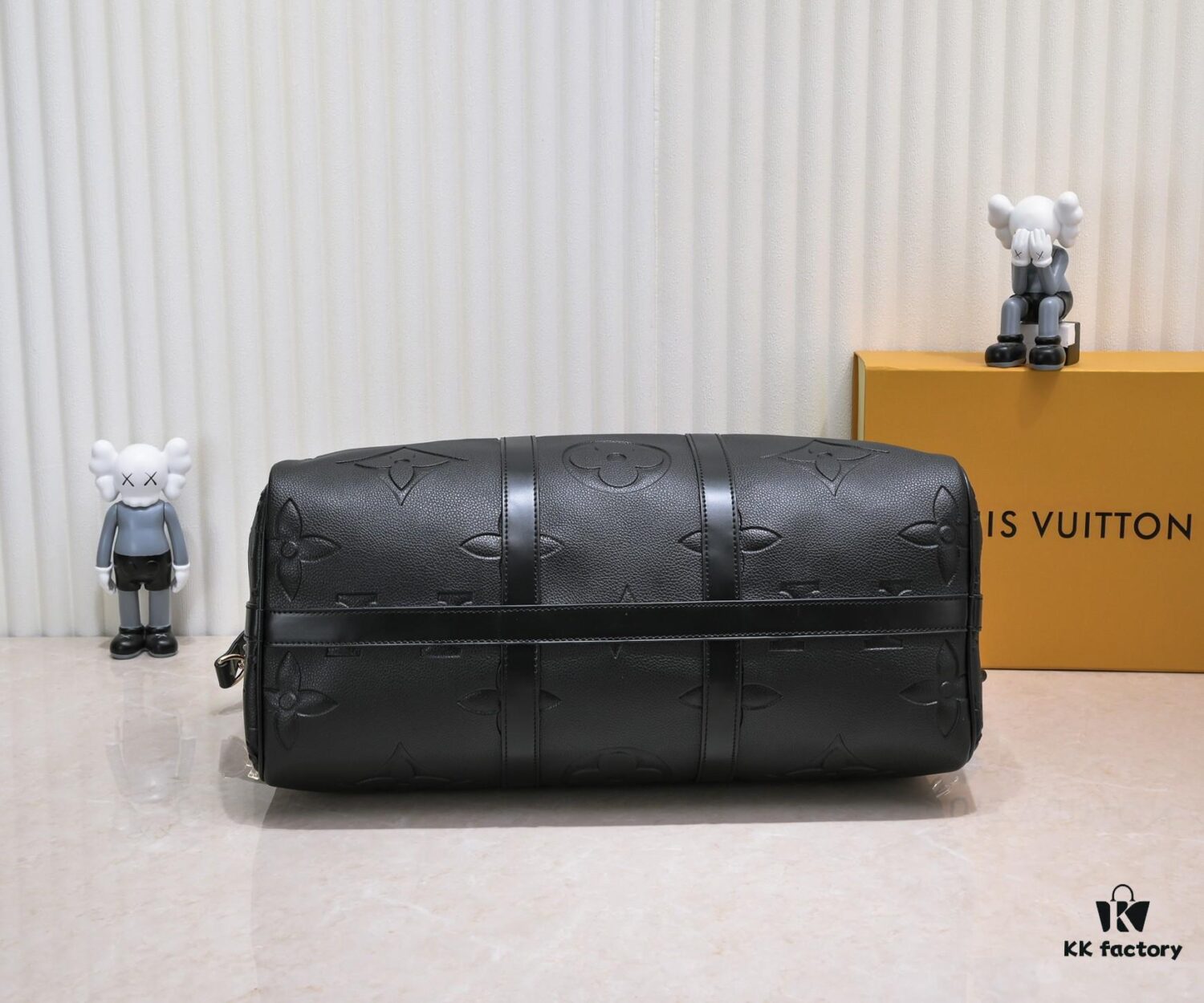 693057f6f09edb6de4c4f651 N44810 45532 Upgraded Version 45cm Imported Full-Grain Leather Black Embossed Large Flower Travel Bag N41416 45532