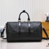 693057f9f09edb6de4c4f657 N44810 45532 Upgraded Version 45cm Imported Full-Grain Leather Black Embossed Large Flower Travel Bag N41416 45532