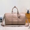 N44810 45532 Upgraded Version 45cm Imported Full-Grain Leather Black Embossed Large Flower Travel Bag N41416 45532