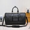 693057faf09edb6de4c4f659 N44810 45532 Upgraded Version 45cm Imported Full-Grain Leather Black Embossed Large Flower Travel Bag N41416 45532