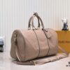 N44810 45532 Upgraded Version 45cm Imported Full-Grain Leather Black Embossed Large Flower Travel Bag N41416 45532
