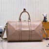 N44810 45532 Upgraded Version 45cm Imported Full-Grain Leather Black Embossed Large Flower Travel Bag N41416 45532