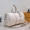 69305800f09edb6de4c4f666 N44810 45532 Upgraded Version 45cm Imported Full-Grain Calfskin Black Embossed Large Flower Travel Bag N41416 45532 Keepall