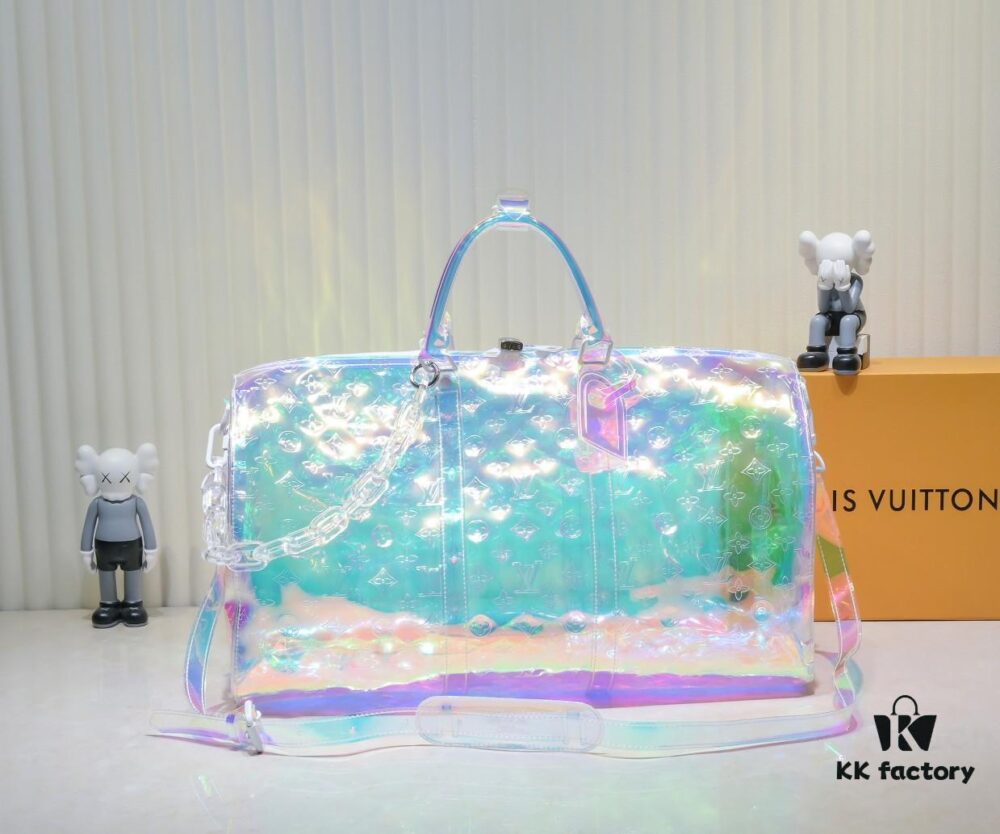 69305873f09edb6de4c4f72f Exclusive Real-shot - Upgraded Version‼️ High-end Quality M53271 41416 KEEPALL 50 Transparent Rainbow Travel Bag (with Shoulder Strap)