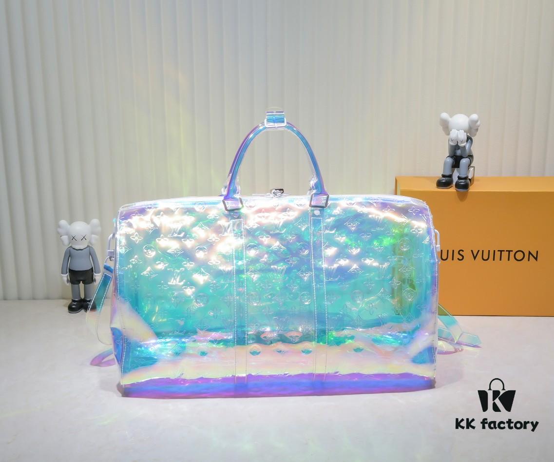 69305878f09edb6de4c4f735 Exclusive Real-shot - Upgraded Version‼️ High-end Quality M53271 41416 KEEPALL 50 Transparent Rainbow Travel Bag (with Shoulder Strap)
