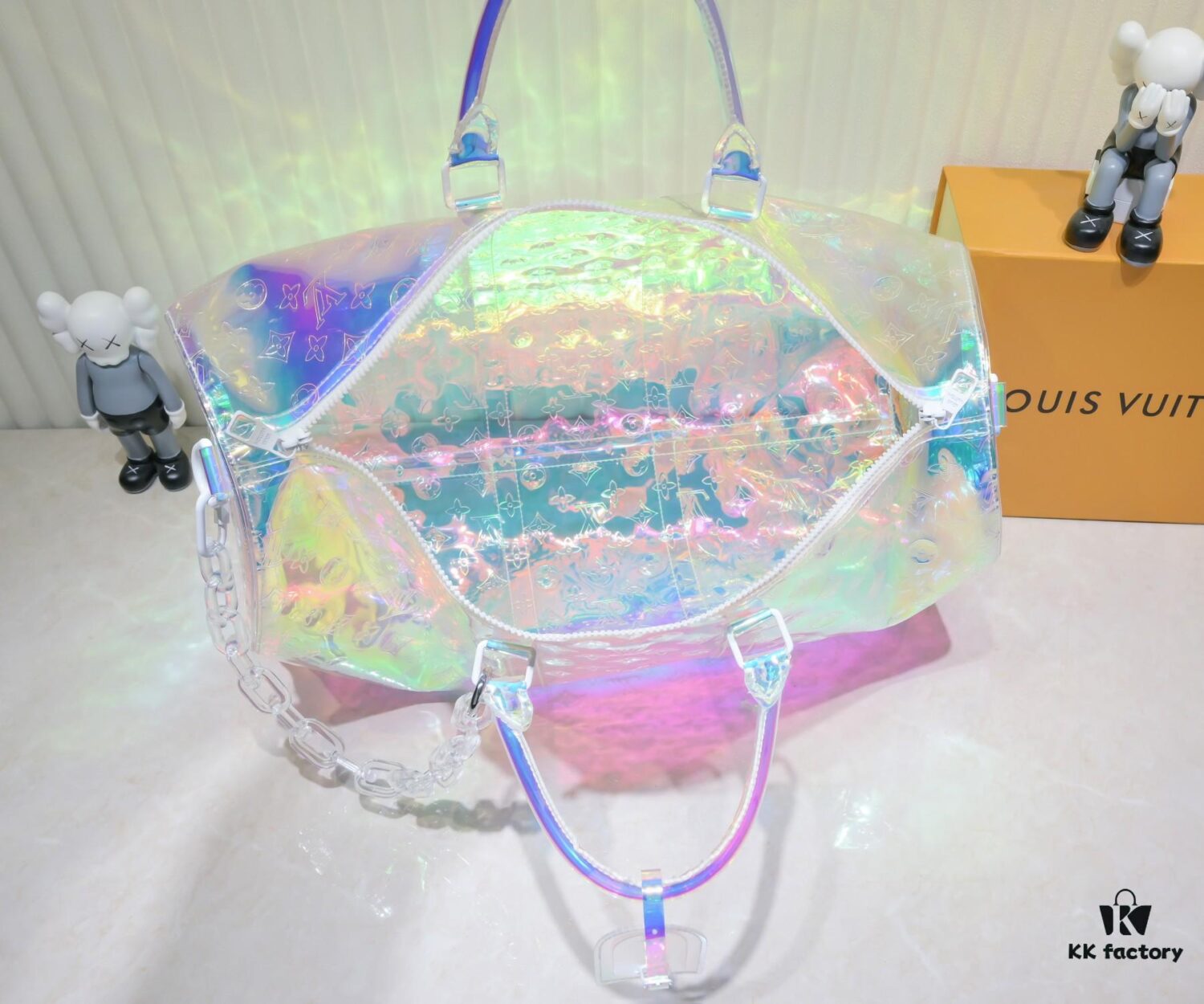 69305879f09edb6de4c4f738 Exclusive Real-shot - Upgraded Version‼️ High-end Quality M53271 41416 KEEPALL 50 Transparent Rainbow Travel Bag (with Shoulder Strap)