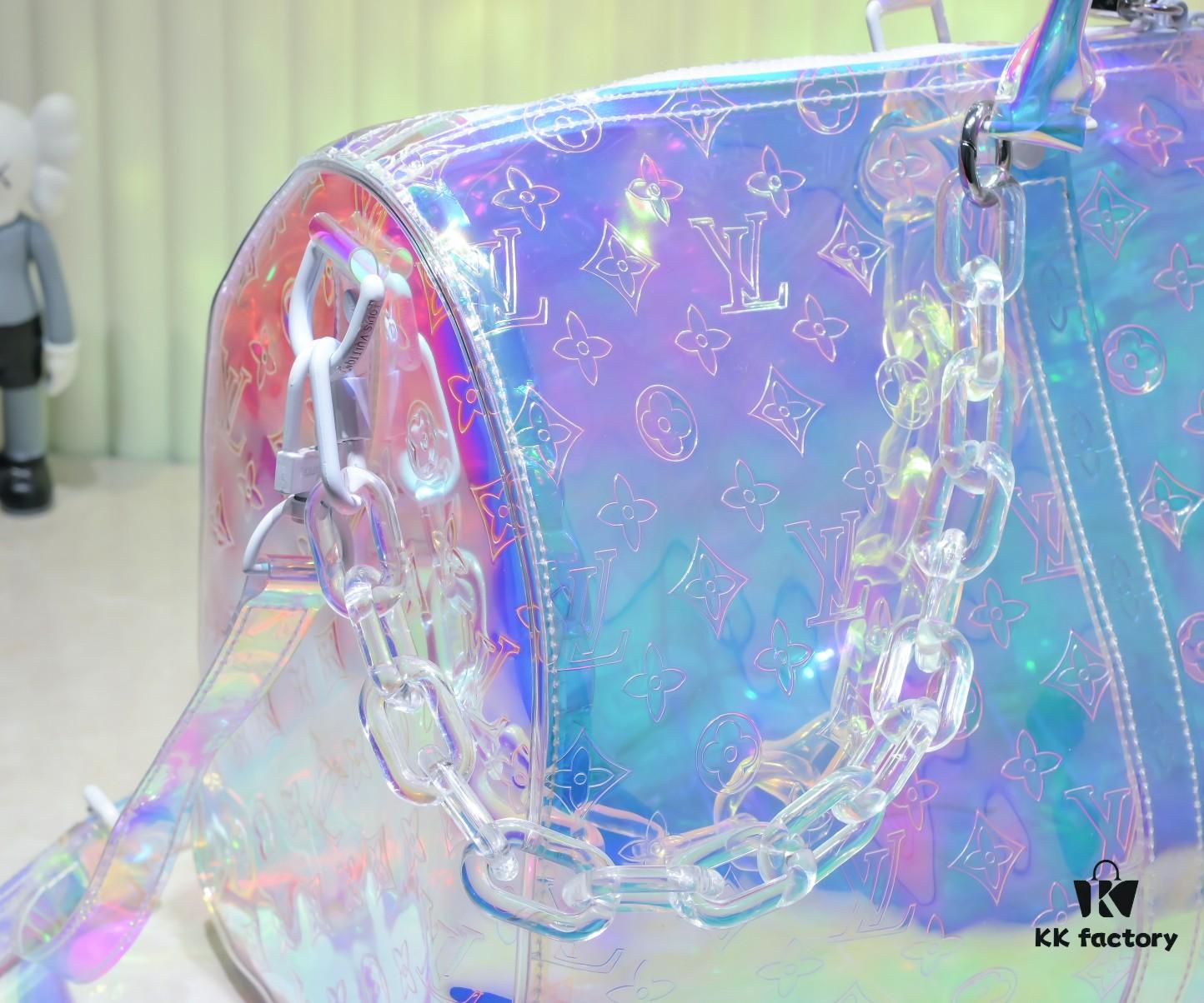 6930587bf09edb6de4c4f73d Exclusive Real-shot - Upgraded Version‼️ High-end Quality M53271 41416 KEEPALL 50 Transparent Rainbow Travel Bag (with Shoulder Strap)
