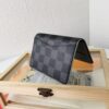 Top Quality Original 💎 [Photographed with Personal Background] N63144 Black Grey Epi Leather and Damier Graphite Coated Canvas Pocket Wallet