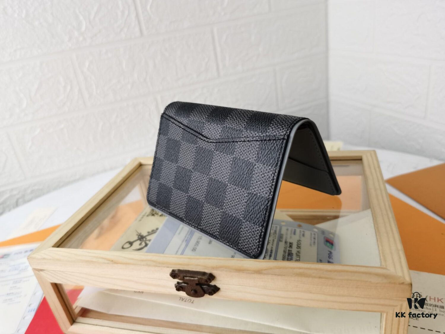 Top Quality Original 💎 [Photographed with Personal Background] N63144 Black Grey Epi Leather and Damier Graphite Coated Canvas Pocket Wallet