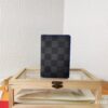 Top Quality Original 💎 [Real Photo, Personal Background] N63144 Black Grid with Blue - Stylish Pocket Wallet Combining Damier Graphite Canvas and Epi Leather