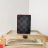 Top Quality Original 💎 [Photographed with Personal Background] N63144 Black Grid with Red, This Wallet Combines the Elegance of Damier Graphite Canvas and the Fine Texture of Epi Leather, Featuring Stripes Adorned with Louis Vuitton Signature Details