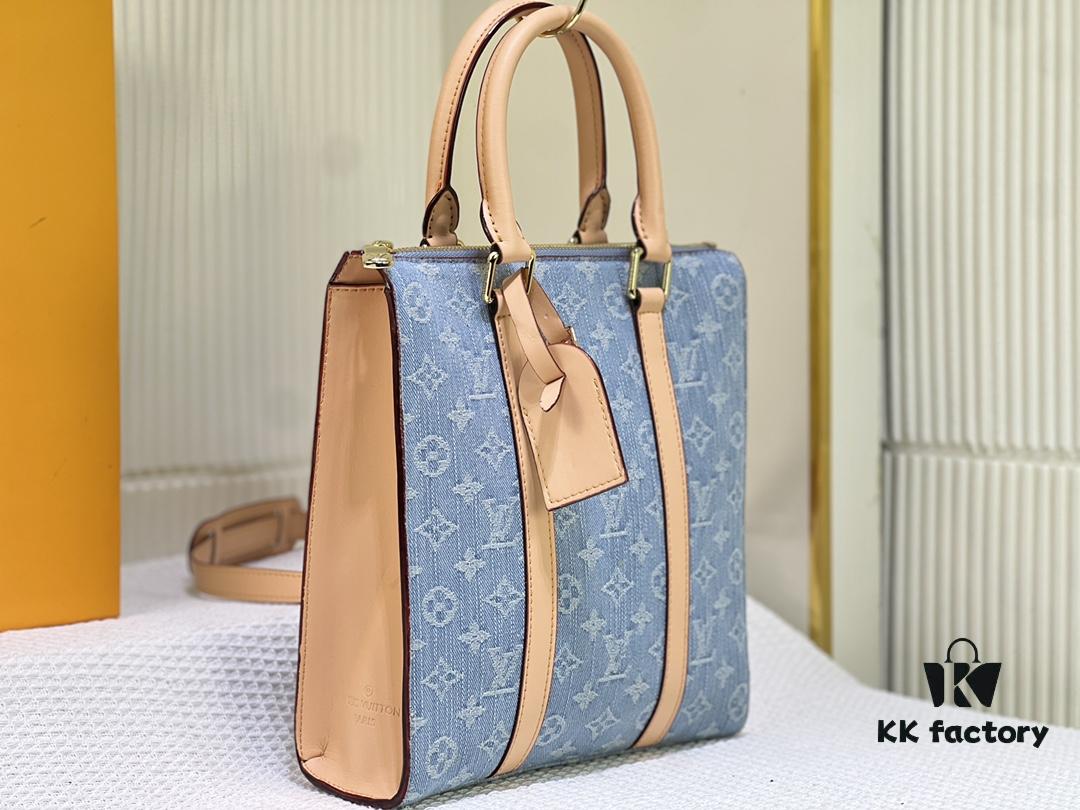 6930598df09edb6de4c4f8f7 M46098 M59960 Light Blue Denim Sac Plat Cross Bag