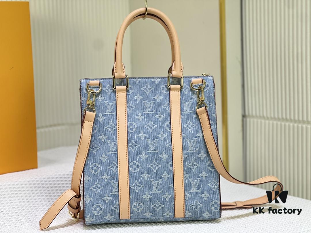 69305990f09edb6de4c4f8f9 M46098 M59960 Light Blue Denim Sac Plat Cross Bag