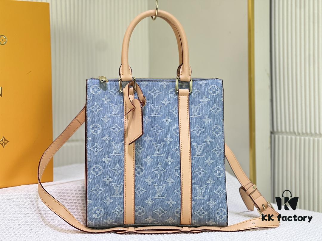693059abf09edb6de4c4f91f M46098 M59960 Light Blue Denim Sac Plat Cross Bag