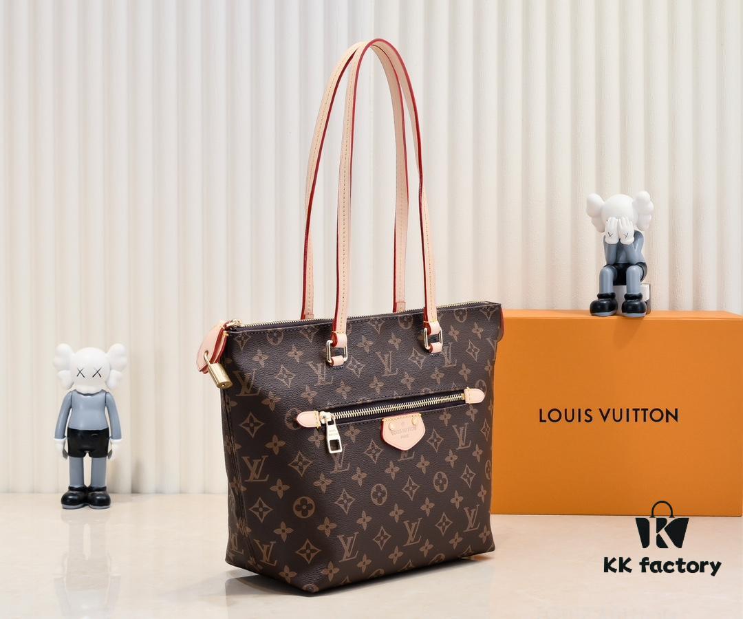 Authentic Louis Vuitton M42267 Multifunctional Shoulder Bag in Monogram Canvas, Dual-Sided Color-Changing Yellow Leather, Large and Small Sizes Available