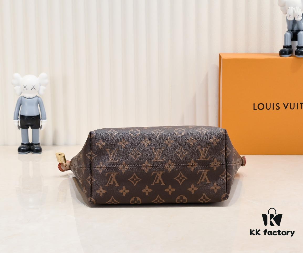 Authentic Louis Vuitton M42267 Multifunctional Shoulder Bag in Monogram Canvas, Dual-Sided Color-Changing Yellow Leather, Large and Small Sizes Available