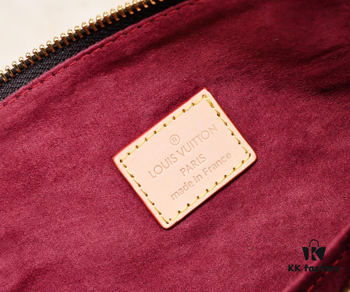 Authentic Louis Vuitton M42267 Multifunctional Shoulder Bag in Monogram Canvas, Dual-Sided Color-Changing Yellow Leather, Large and Small Sizes Available