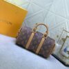 69305a56f09edb6de4c4fa32 Upgraded Original M46271 Black Flower Orange Chain, Denim Blue, M31044 Orange, M11542 Monogram, M24849 Multicolored Daisy - Keepall 25 Bag in Reversed Monogram Eclipse Denim Canvas