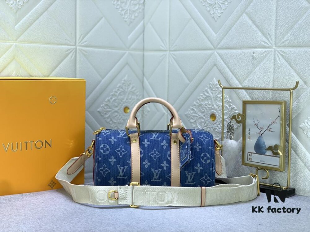 69305a5bf09edb6de4c4fa39 Upgraded Original M46271 Black Flower Orange Chain, Denim Blue, M31044 Orange, M11542 Vintage Flower, M24849 Vintage Colorful Chrysanthemum Keepall 25 Handbag