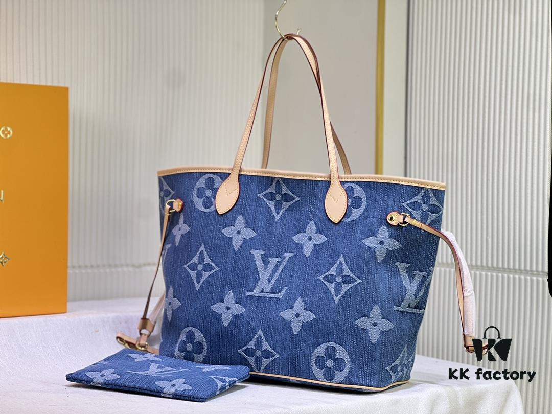 69305a72f09edb6de4c4fa5f Upgraded Original M40995 Medium Denim Jacquard Shopping Tote Bag 💋💋 Louis Vuitton New Neverfull, A Fresh Interpretation of the Iconic Handbag Exploring Refined Interior Details