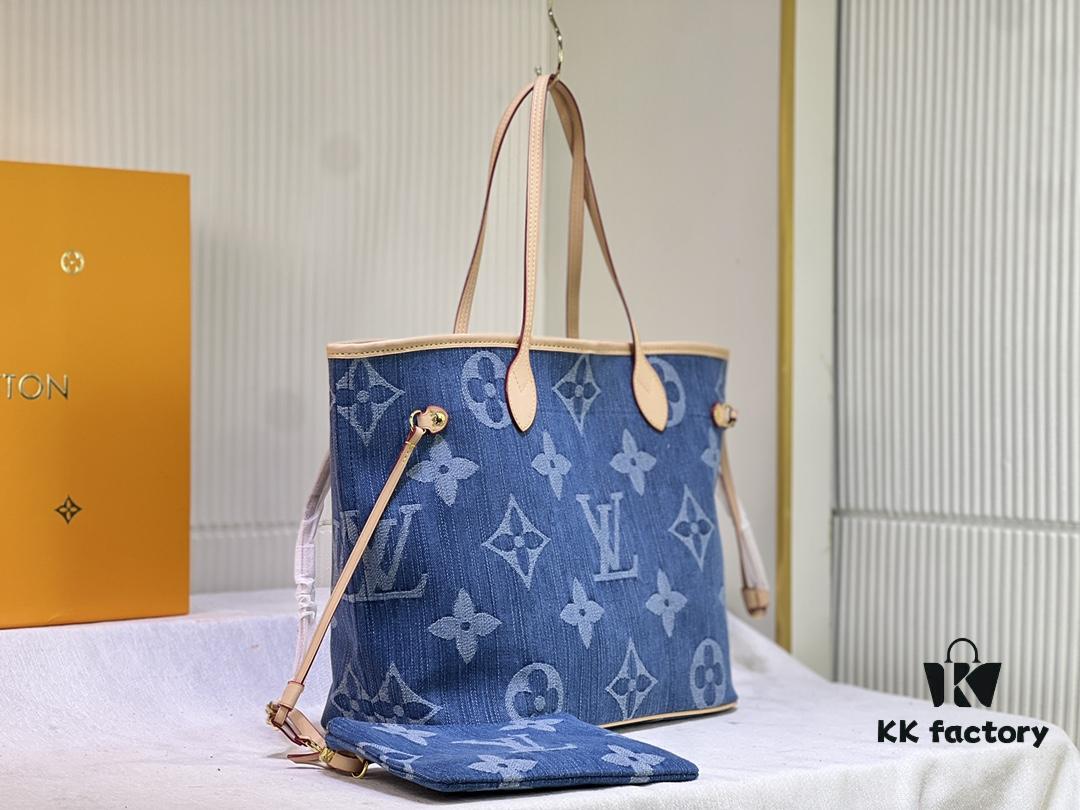 69305a73f09edb6de4c4fa61 Upgraded Original M40995 Medium Denim Jacquard Shopping Tote Bag 💋💋 Louis Vuitton New Neverfull, A Fresh Interpretation of the Iconic Handbag Exploring Refined Interior Details