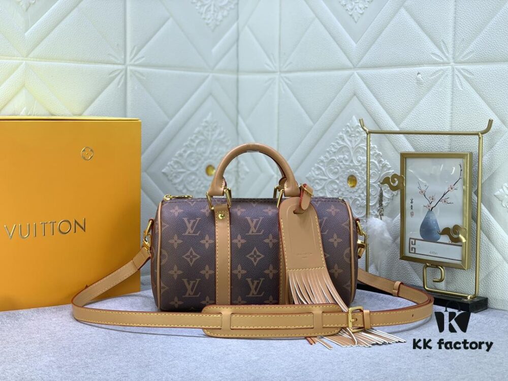 69305a7bf09edb6de4c4fa6b Upgraded Original M46271 Black Flower Orange Chain, Denim Blue, M31044 Orange, M11542 Monogram, M24849 Multicolored Daisy - Keepall 25 Bag in Reversed Monogram Eclipse Denim Canvas