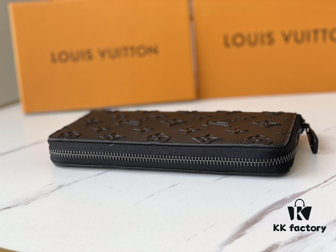 ZIPPY VERTICAL Wallet m80505 Black Embossed Pattern (Print)