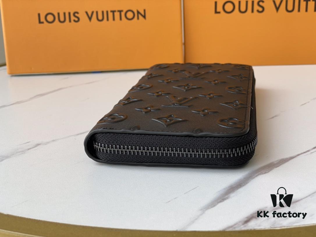 ZIPPY VERTICAL Wallet m80505 Black Embossed Pattern (Print)