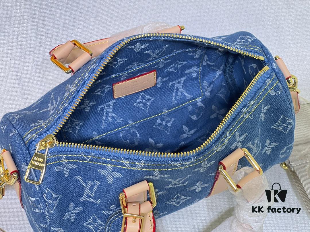 M20900 M24849 Keepall 25 Bag in Monogram Eclipse Reverse Denim Canvas