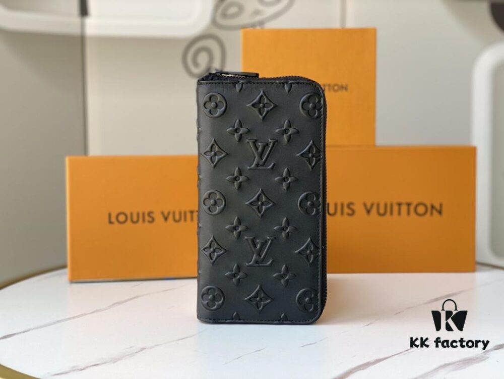 69305a90f09edb6de4c4fa87 ZIPPY VERTICAL Wallet m80505 Black Embossed Pattern (Print)