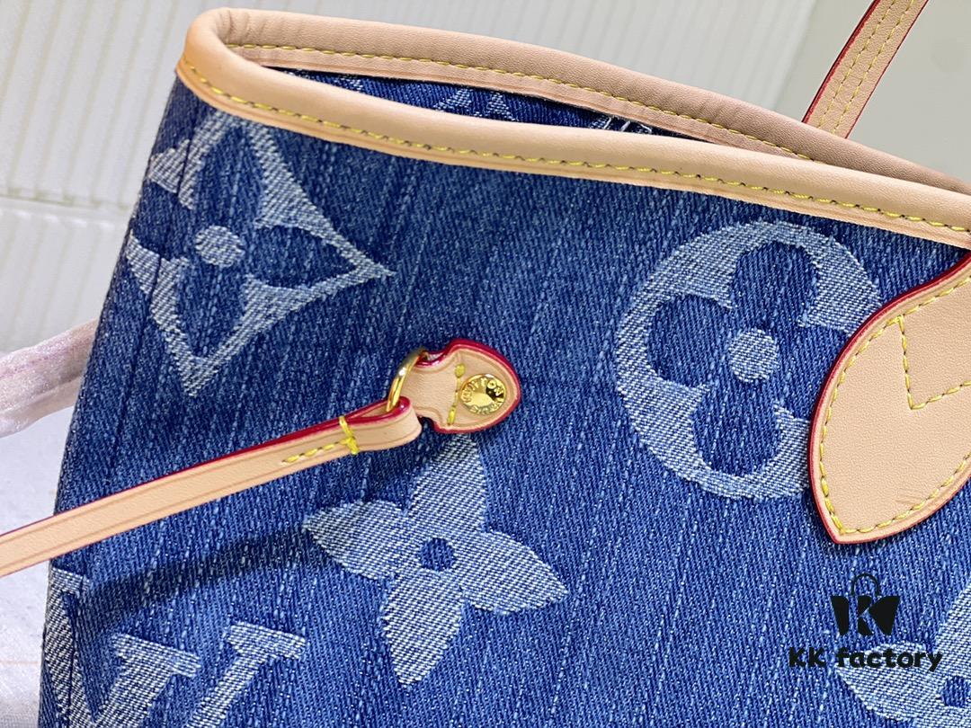 69305a98f09edb6de4c4fa96 Upgraded Original M40995 Medium Denim Jacquard Shopping Tote Bag 💋💋 Louis Vuitton New Neverfull, A Fresh Interpretation of the Iconic Handbag Exploring Refined Interior Details