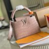 69305a9df09edb6de4c4fa9d Capucines Mini Bag in Crocodile-Embossed Leather with Silver-Tone Hardware