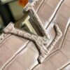 69305aa0f09edb6de4c4faa3 Capucines Mini Bag in Crocodile-Embossed Leather with Silver-Tone Hardware