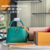 Capucines Mini Bag in Crocodile-Embossed Leather with Gold-Tone Hardware