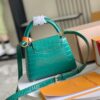 Capucines Mini Bag in Crocodile-Embossed Leather with Gold-Tone Hardware