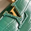 Capucines Mini Bag in Crocodile-Embossed Leather with Gold-Tone Hardware