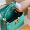 Capucines Mini Bag in Crocodile-Embossed Leather with Gold-Tone Hardware