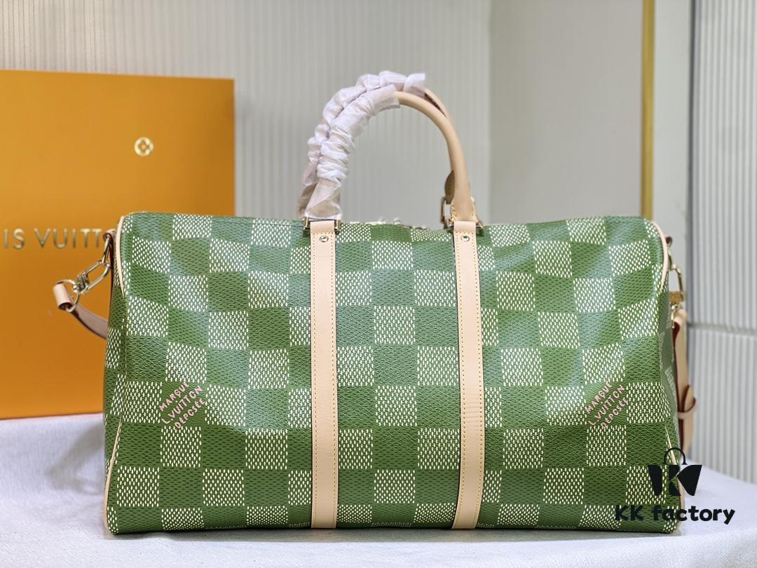 69305abaf09edb6de4c4facb Color-Changing Leather Version 🔥 M40667 M41416 Keepall Bandoulière 50 Travel Bag in Damier Golf Coated Canvas