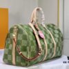 69305abaf09edb6de4c4facd Color-Changing Leather Version 🔥 M40667 M41416 Keepall Bandoulière 50 Travel Bag in Damier Golf Coated Canvas