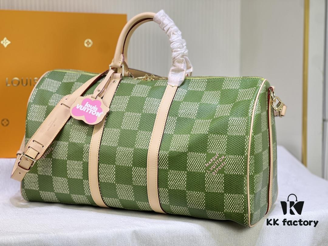 69305abaf09edb6de4c4face Color-Changing Leather Version 🔥 M40667 M41416 Keepall Bandoulière 50 Travel Bag in Damier Golf Coated Canvas