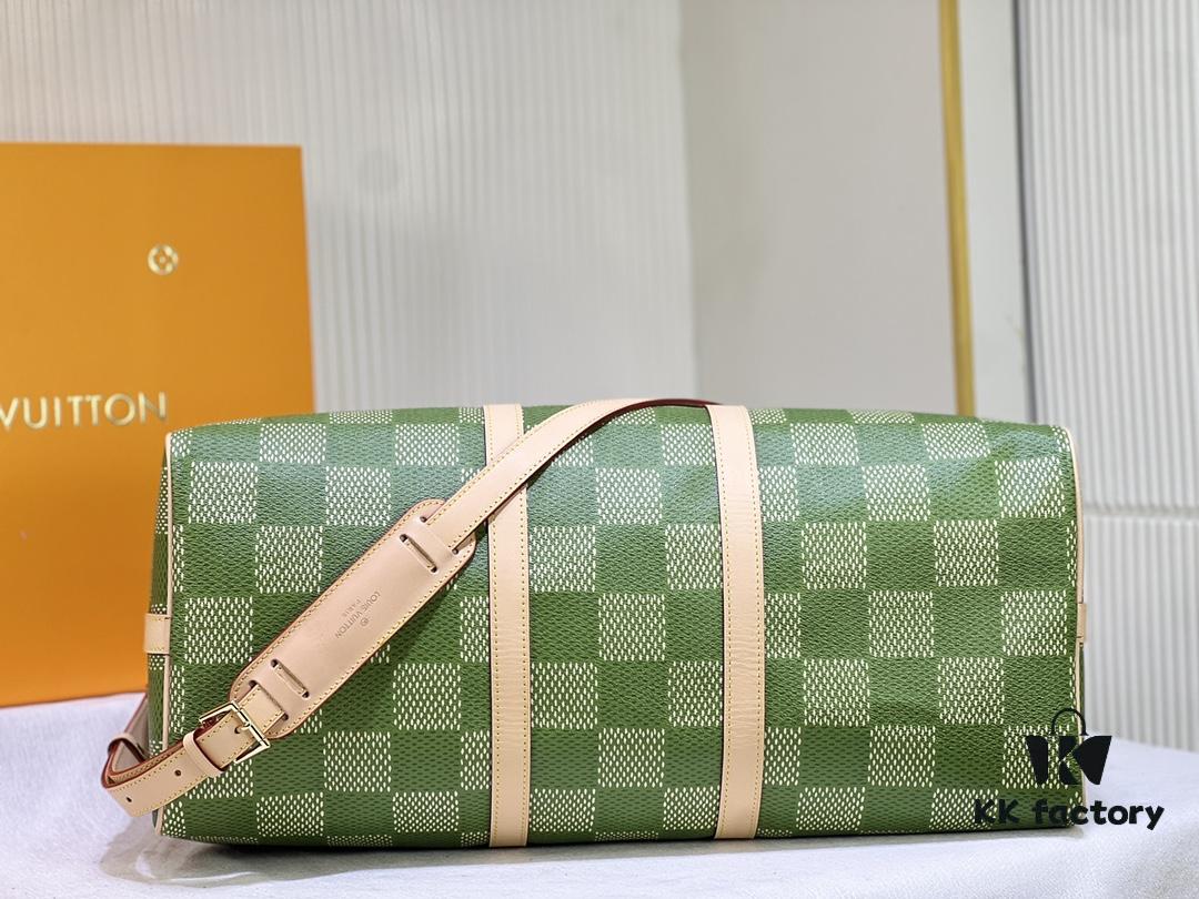 69305abbf09edb6de4c4facf Color-Changing Leather Version 🔥 M40667 M41416 Keepall Bandoulière 50 Travel Bag in Damier Golf Coated Canvas